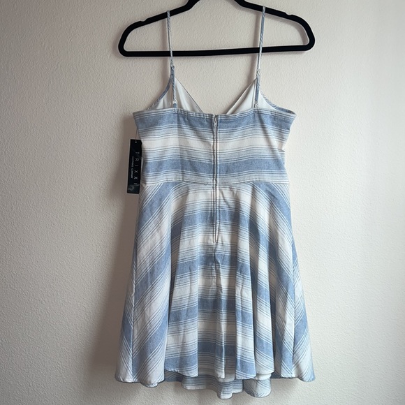 Trixxi Junior Blue Striped Cinch Front A Line Dress - Picture 4 of 9